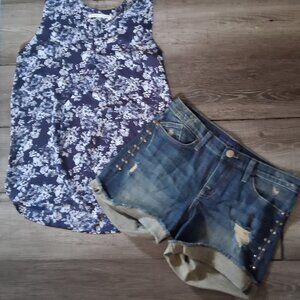 Rock & Republic Jean Shorts size 8 Plus Small Top